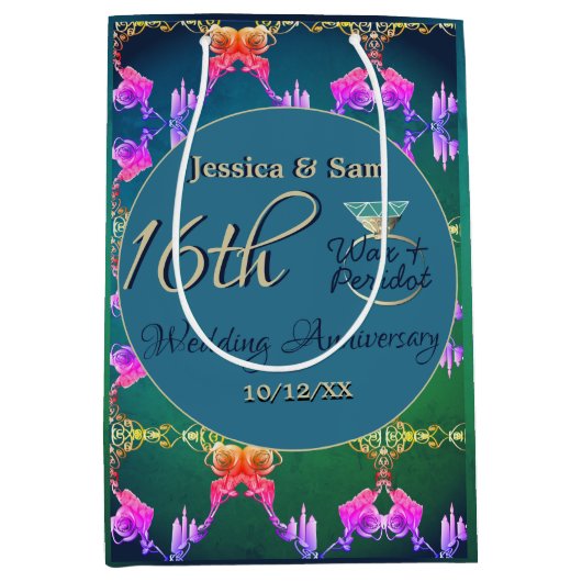 第16回結婚ワックス点状花抱き枕 ミディアムペーパーバッグ (正面)