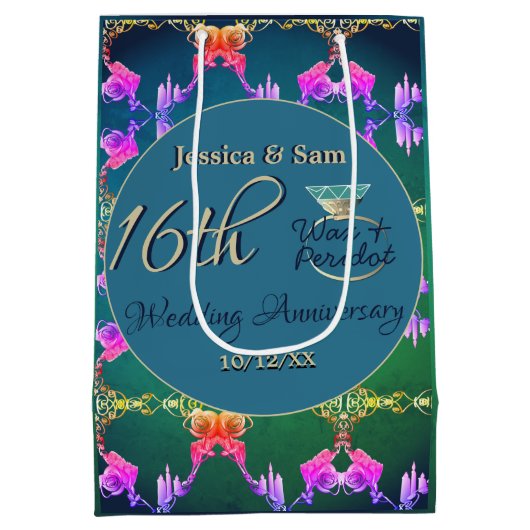 第16回結婚ワックス点状花抱き枕 ミディアムペーパーバッグ (裏面)