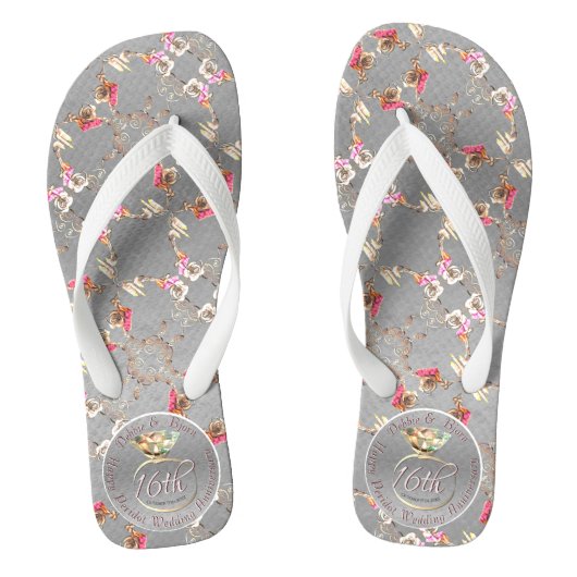 第16回結婚周年記念のペリドット、ワックス、ステティッシュ ビーチサンダル (フットベッド)