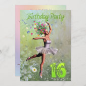 第16回誕生日パーティーの招待状 招待状 (正面/裏面)