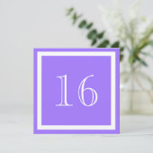 第16回誕生日パーティーの招待 – パープル薄紫 招待状 (スタンド正面)