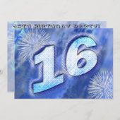 第16回誕生日パーティー招待状 招待状 (正面/裏面)