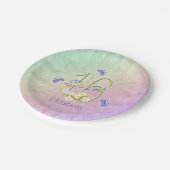 第16回誕生日パーティー蝶と野花 ペーパープレート (アングル)