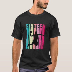 第16回誕生日レトロバスケットボール好き16歳 Tシャツ