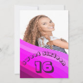 第16期ディスコモダンボールパープル誕生日招待状 カード (正面)