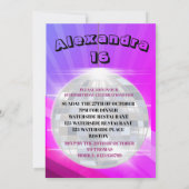 第16期ディスコモダンボールパープル誕生日招待状 カード (裏面)