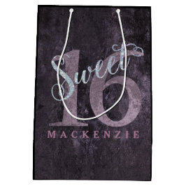 第16期埃っぽいピンクローズ |スウィート16シルバーグリッター | ミディアムペーパーバッグ