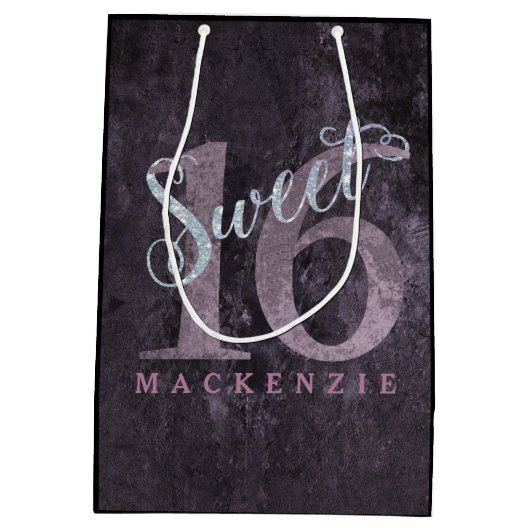 第16期埃っぽいピンクローズ |スウィート16シルバーグリッター | ミディアムペーパーバッグ (裏面)