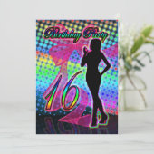 第16期誕生日パーティー招待女性Sネオン 招待状 (スタンド正面)