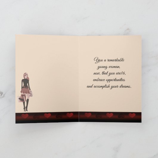 第16素晴らしいお祝いのための誕生日の女の子の店 カード (内部)