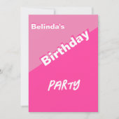 第16誕生日かわいらしピンク招待状 招待状 (正面)