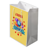 第16誕生日のお祝いのカラフルの気球V10GZ1 ミディアムペーパーバッグ (裏面アングル)