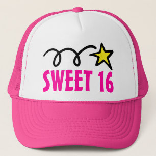 第16誕生日のためのピンクのsweet sixteenのパーティーの帽子 キャップ