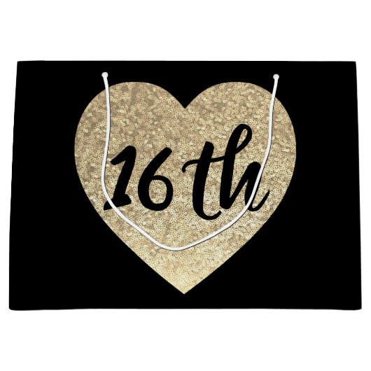 第16誕生日のギフトバッグ ラージペーパーバッグ (正面)