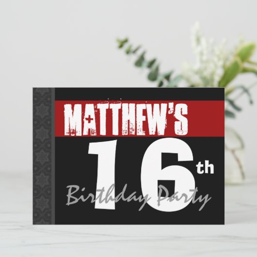 第16誕生日のモダンで赤い白黒はv06を主演します 招待状 (スタンド正面)