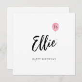 第16誕生日カードドーター シーズンカード (正面/裏面)