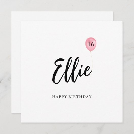 第16誕生日カードドーター シーズンカード (正面/裏面)