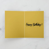 第16誕生日カード、ブラックおよび金ゴールド誕生日カード 案内状 (内部)