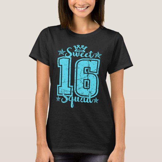 第16誕生日クラウンSweet sixteen分隊Bday 10代の Tシャツ (正面)