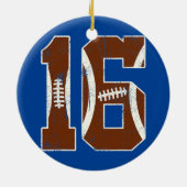 第16誕生日サッカー愛好家Bdy Boy 16歳 セラミックオーナメント (裏面)