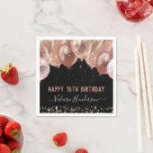 第16誕生日ピンクバルーン スタンダードカクテルナプキン (インサイチュ)