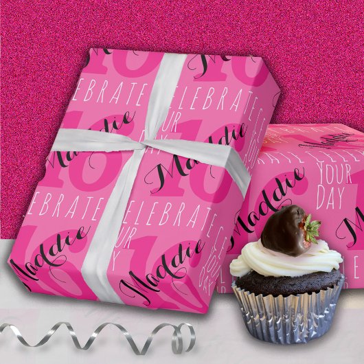 第16誕生日ピンク ラッピングペーパー