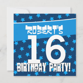 第16誕生日フエスオブブルースターズD4241 招待状