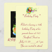 第16誕生日フォトカード招待状 招待状 (正面/裏面)