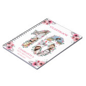 第16誕生日フォトコラージピンクフラワーゲストブック ノートブック (左側)