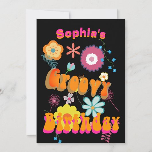 第16誕生日フローラフラワーカラフル招待状 招待状 (正面)