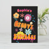 第16誕生日フローラフラワーカラフル招待状 招待状 (スタンド正面)