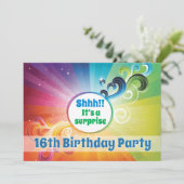 第16誕生日宗教的カードレインボー恵み 招待状 (スタンド正面)