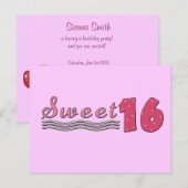 第16誕生日招待状 インビテーションポストカード (正面/裏面)