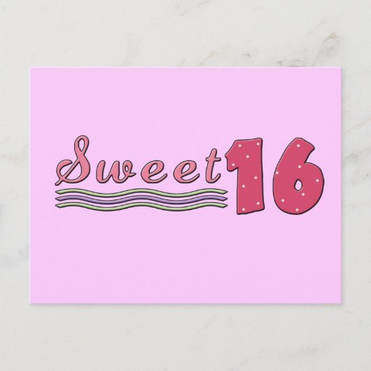 第16誕生日招待状 インビテーションポストカード (正面)
