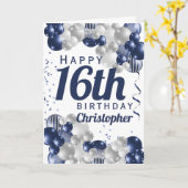 第16誕生日海軍特殊気球 カード (黄色い花)