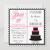 第16誕生日甘い16パーティの招待状を驚かして下さい 招待状 (正面)