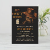 第16誕生日素朴カウボーイハットとレザーブーツ 招待状 (スタンド正面)