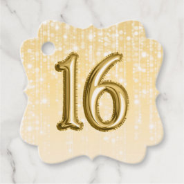 第16誕生日金箔風船きらびやかな光 フェイバータグ