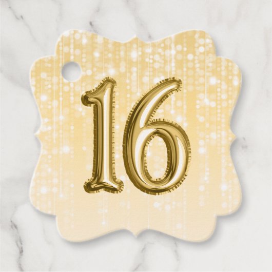 第16誕生日金箔風船きらびやかな光 フェイバータグ (正面)