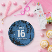 第16誕生日16の石青くグランジなF16Z ペーパープレート (パーティー)