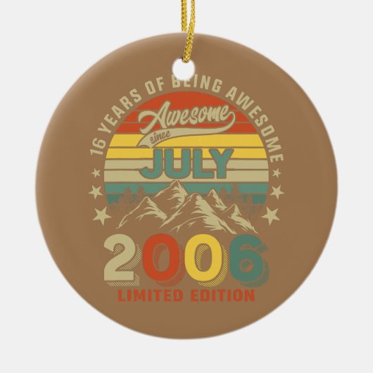 第16誕生日2006素晴らし年7月以来16年 セラミックオーナメント (正面)