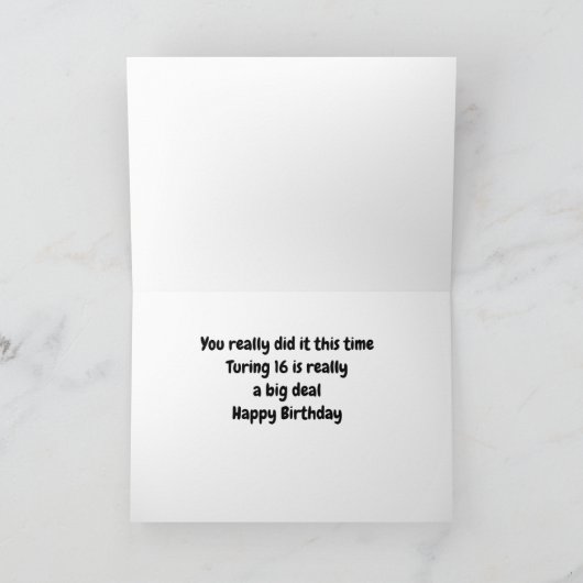 **第16誕生日**わあ!!!! カード (内部)