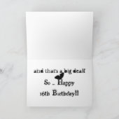 第16誕生日、娘、蝶、黒及び白 カード (内部)