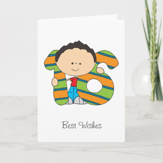 第16誕生日-挨拶状-男の子 カード (正面)