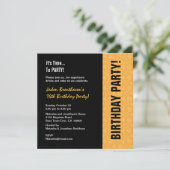 第16誕生日·10代のモダン金ゴールドとブラックV841 招待状 (スタンド正面)