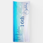 第16誕生日Sweet sixteenビーチ 横断幕 (縦)