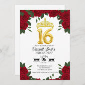 第16誕生祝い招待状テンプレート 招待状 (正面/裏面)