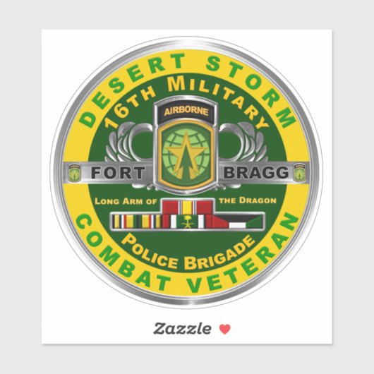 第16軍隊警察旅団デザートストーム退役軍人 シール (シート)
