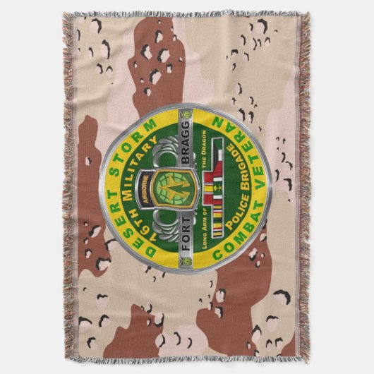 第16軍隊警察旅団デザートストーム退役軍人 スローブランケット (正面縦)