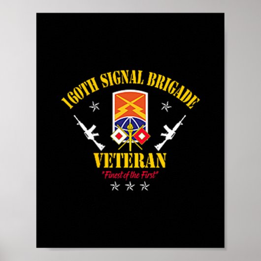 第160信号旅団退役軍人軍隊ヴィンテージヴェート ポスター (正面)